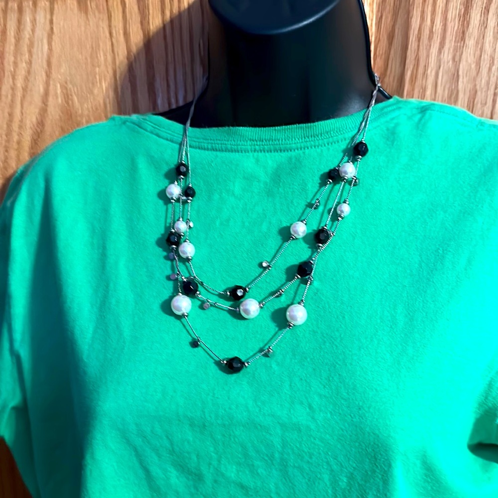 Black and white beaded necklace